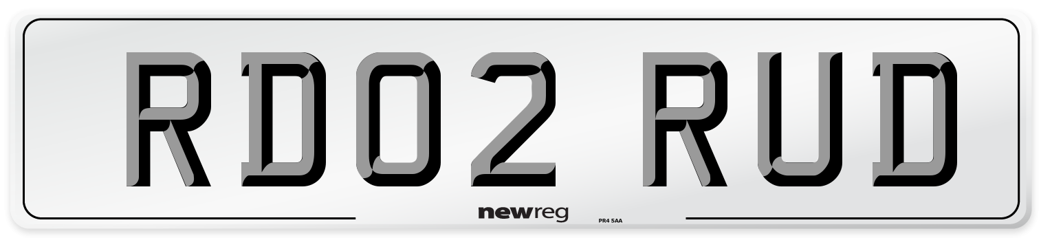 RD02 RUD Number Plate from New Reg